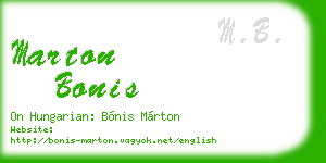 marton bonis business card