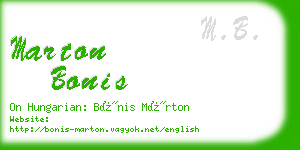 marton bonis business card